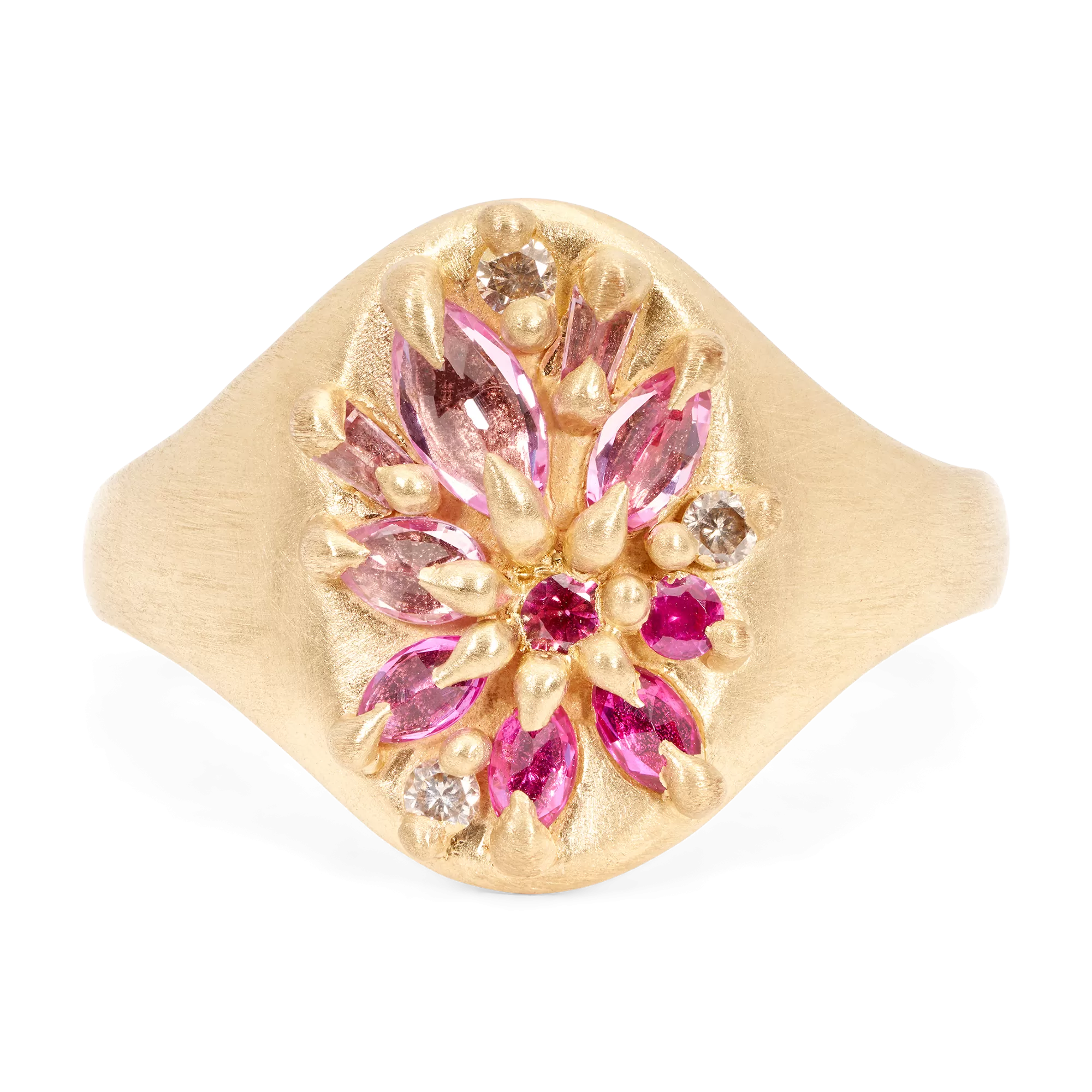 Pink Lotus Signet Ring - Size 6 - 11571