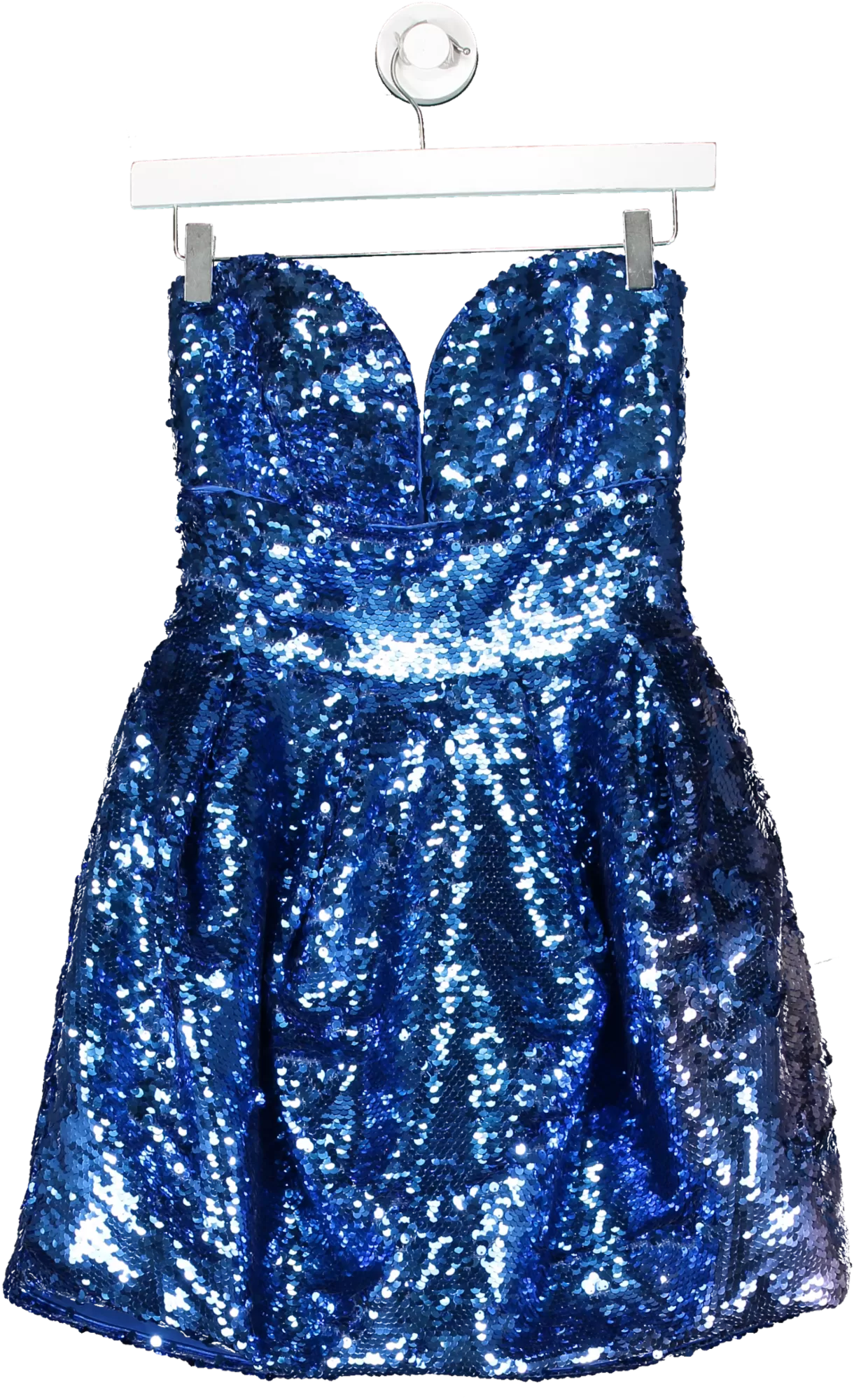 Pinko Blue Sweetheart Sequin Minidress UK 8