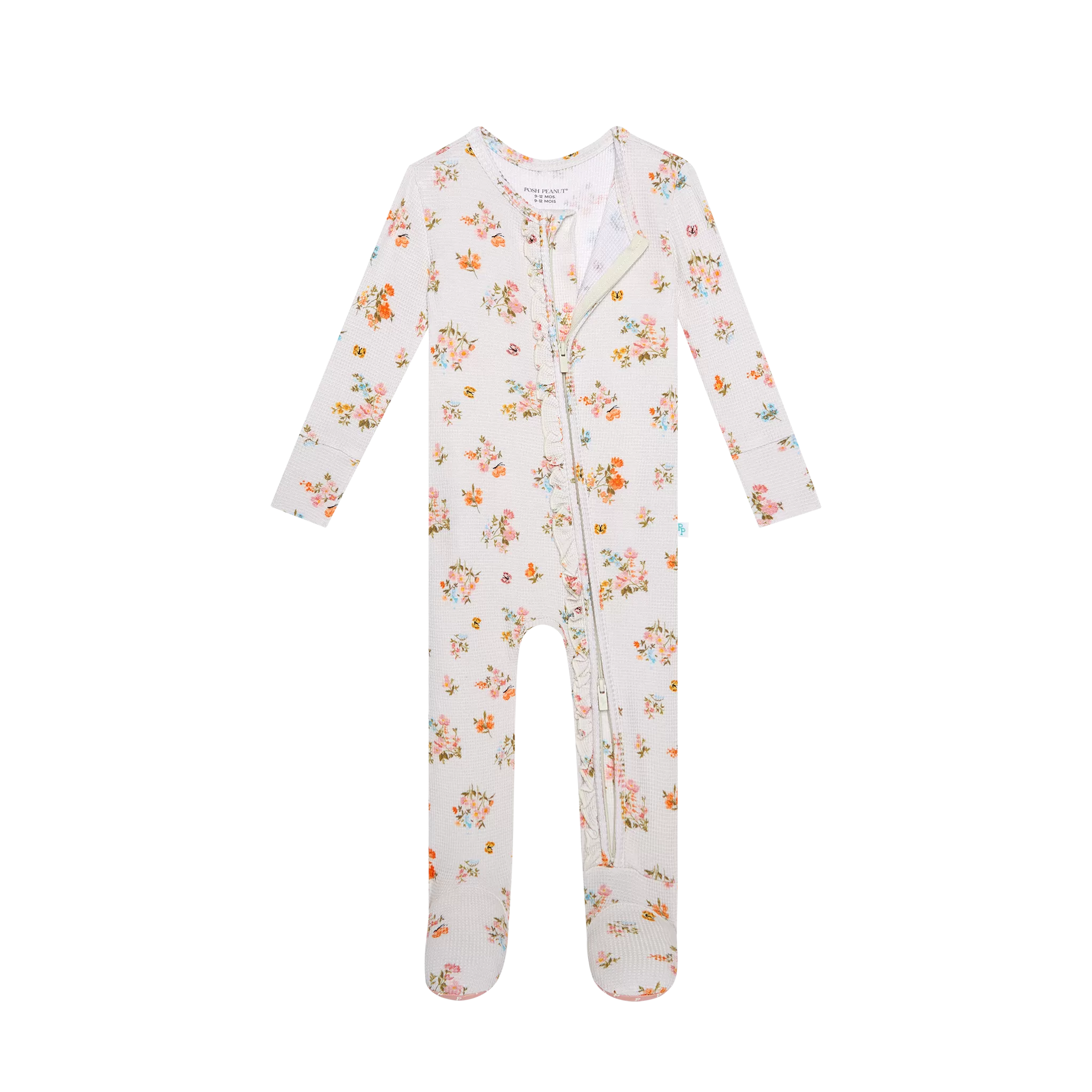 Posh Peanut Clemence Ruffled Zippered Footie