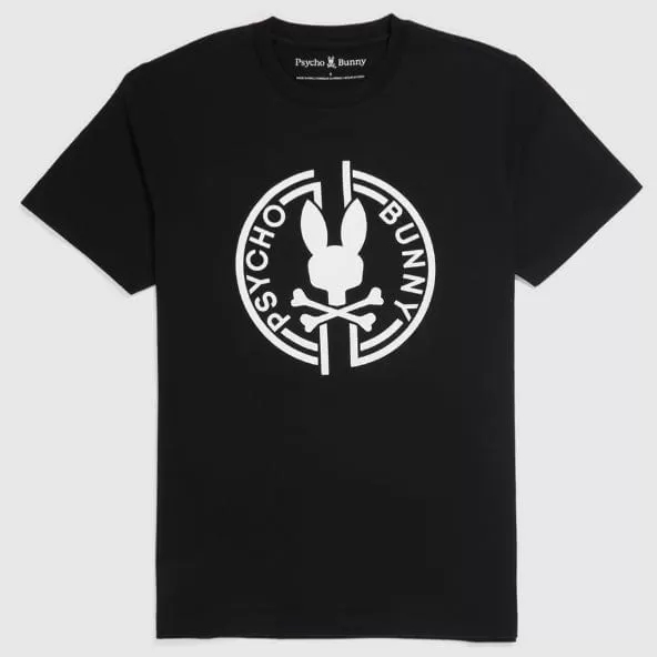 Psycho Bunny Santa Fe Graphic Tee (Black) B6U203Y1PC