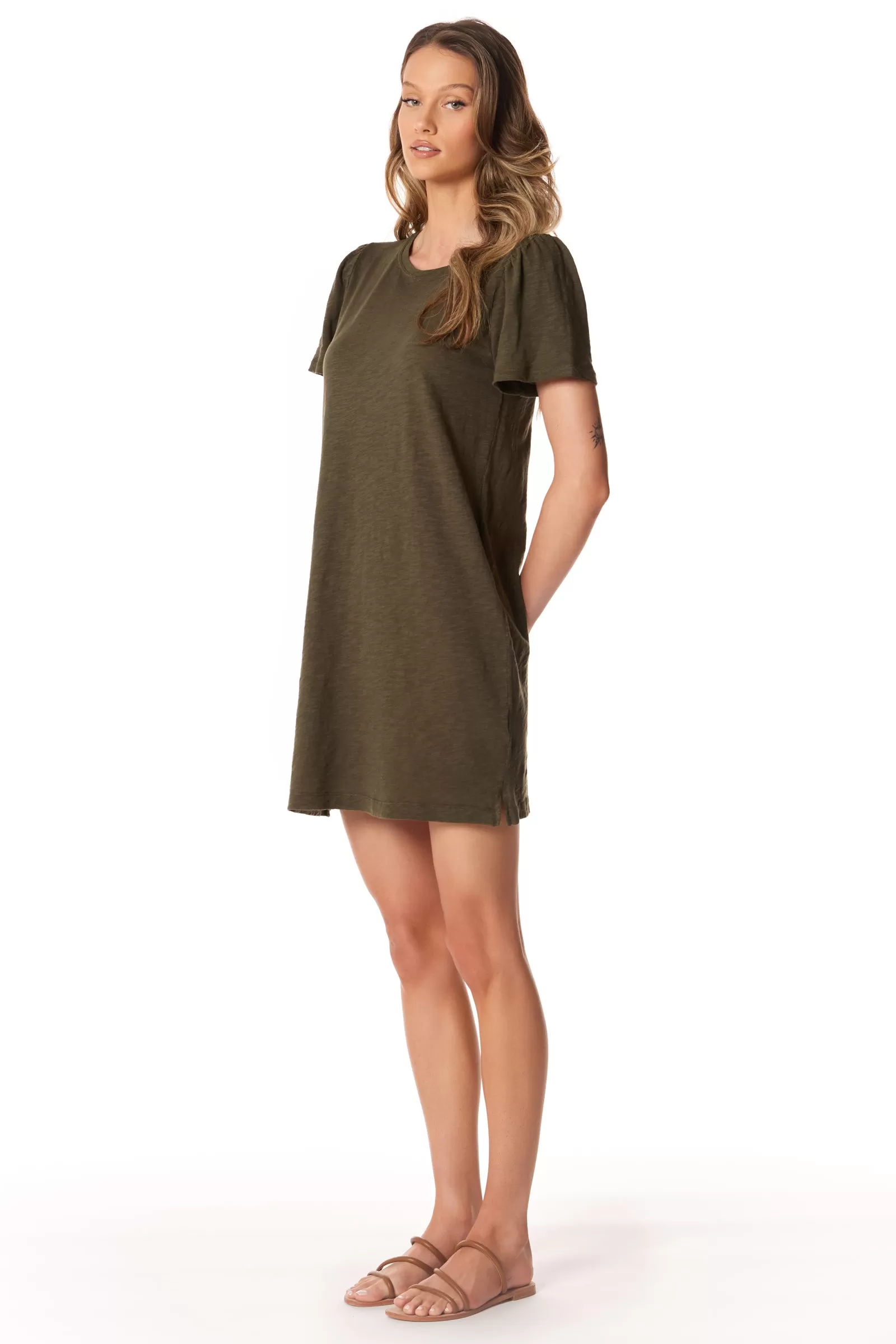 PUFF SLEEVE T-SHIRT DRESS