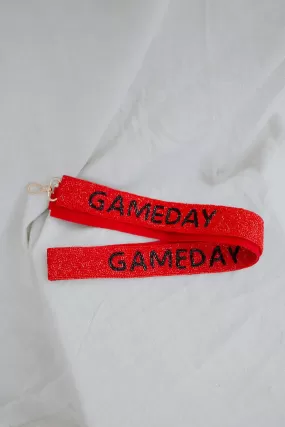 Red & Black Gameday Beaded Handbag Strap