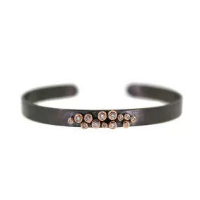 Rose Gold Bezeled Diamond Cuff