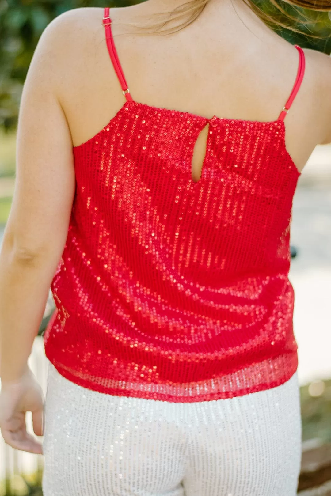 Ruby Red Sequin Sleeveless Cami