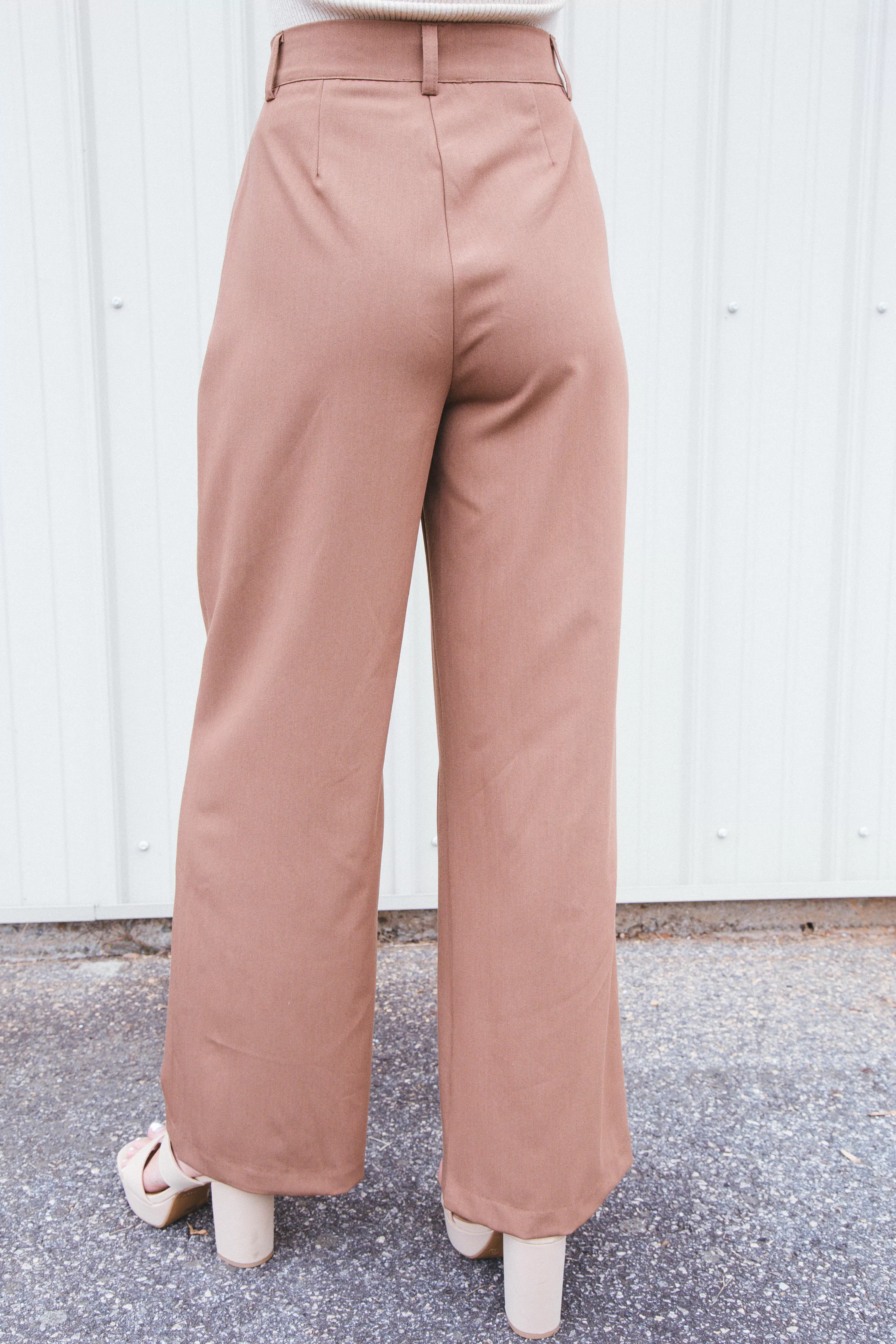 Ryann Wide Leg Pants, Pale Brown