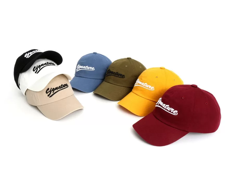 Signature Typo Embroidery Baseball Caps Hats Unisex Mens Womens 100% Cotton Adjustable Korean Style Fashion Accessories