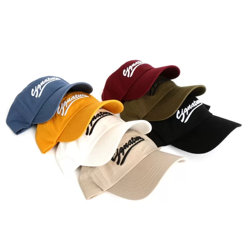 Signature Typo Embroidery Baseball Caps Hats Unisex Mens Womens 100% Cotton Adjustable Korean Style Fashion Accessories