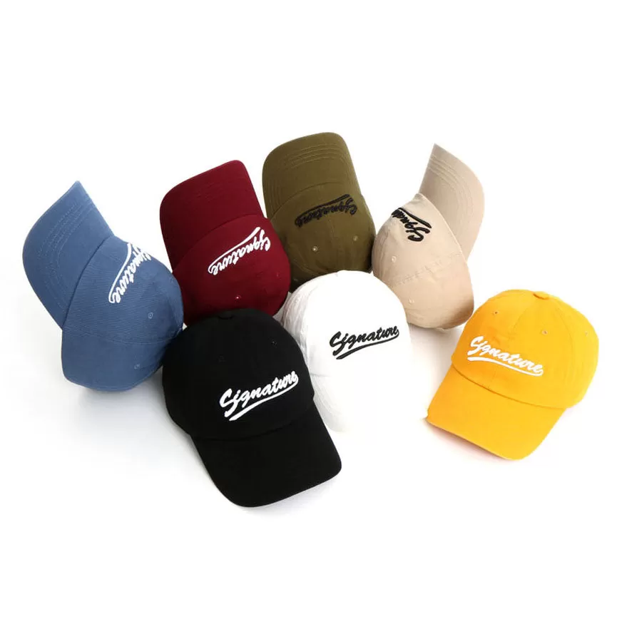 Signature Typo Embroidery Baseball Caps Hats Unisex Mens Womens 100% Cotton Adjustable Korean Style Fashion Accessories