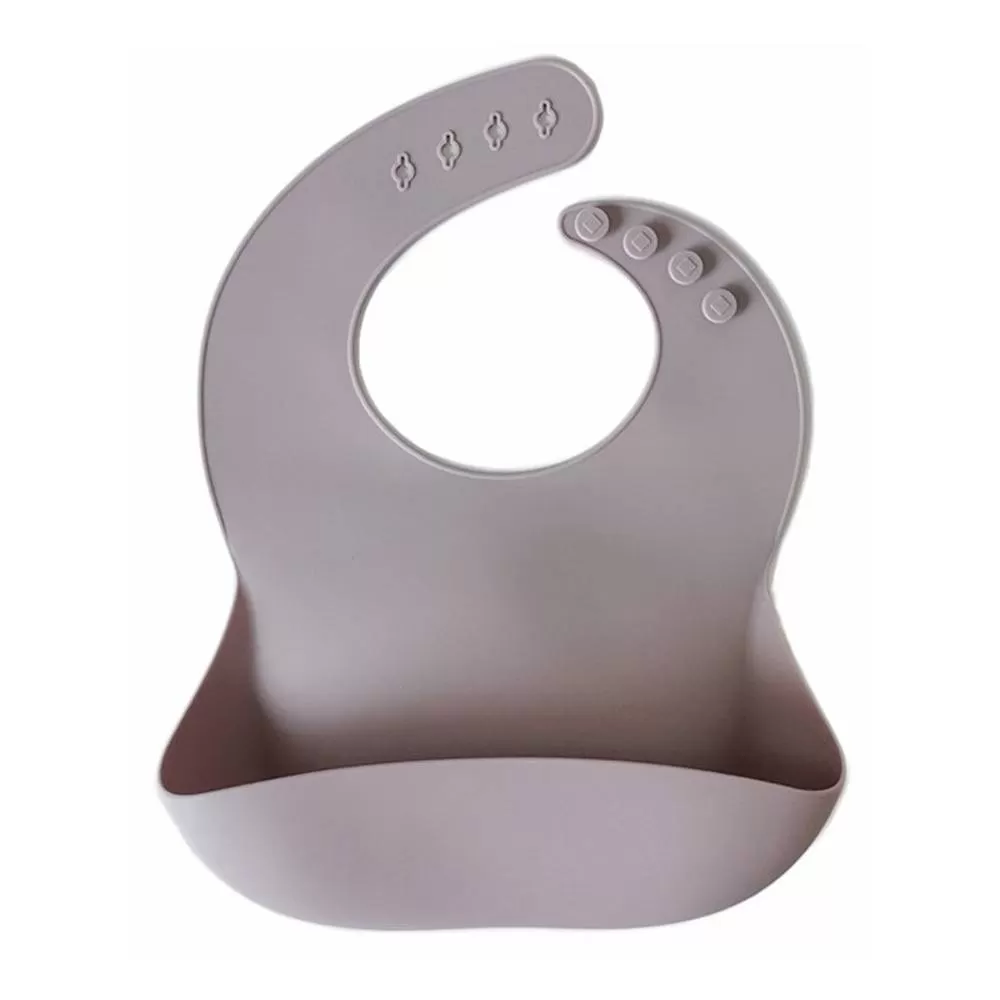 Silicone Waterproof Baby Bib — Silver Mauve