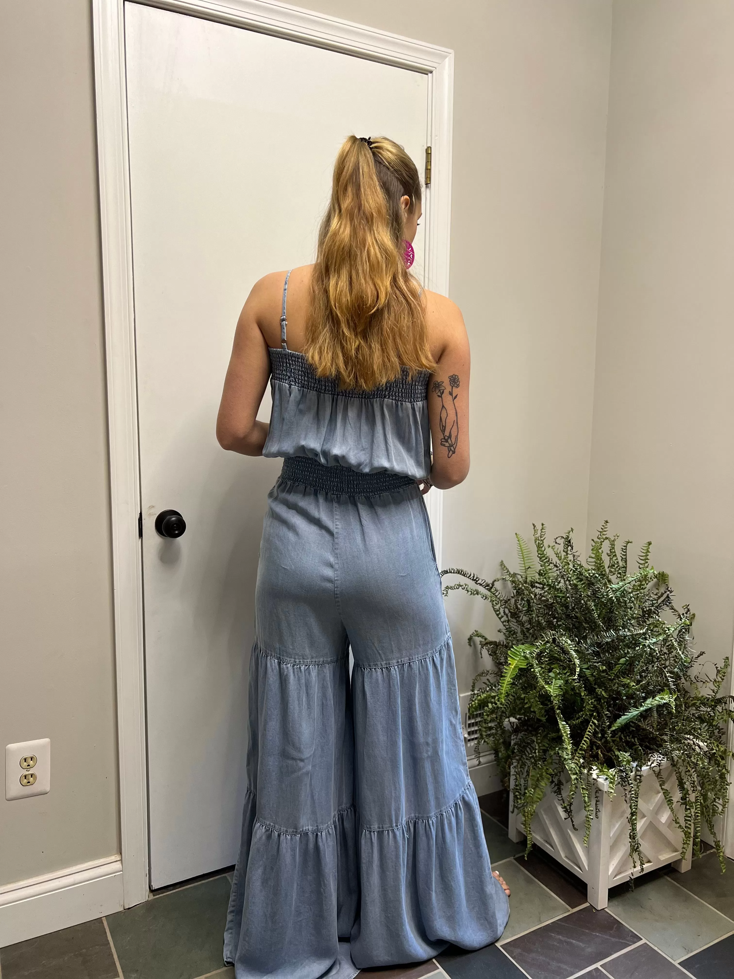 Smocked Wide Leg jumpsuit