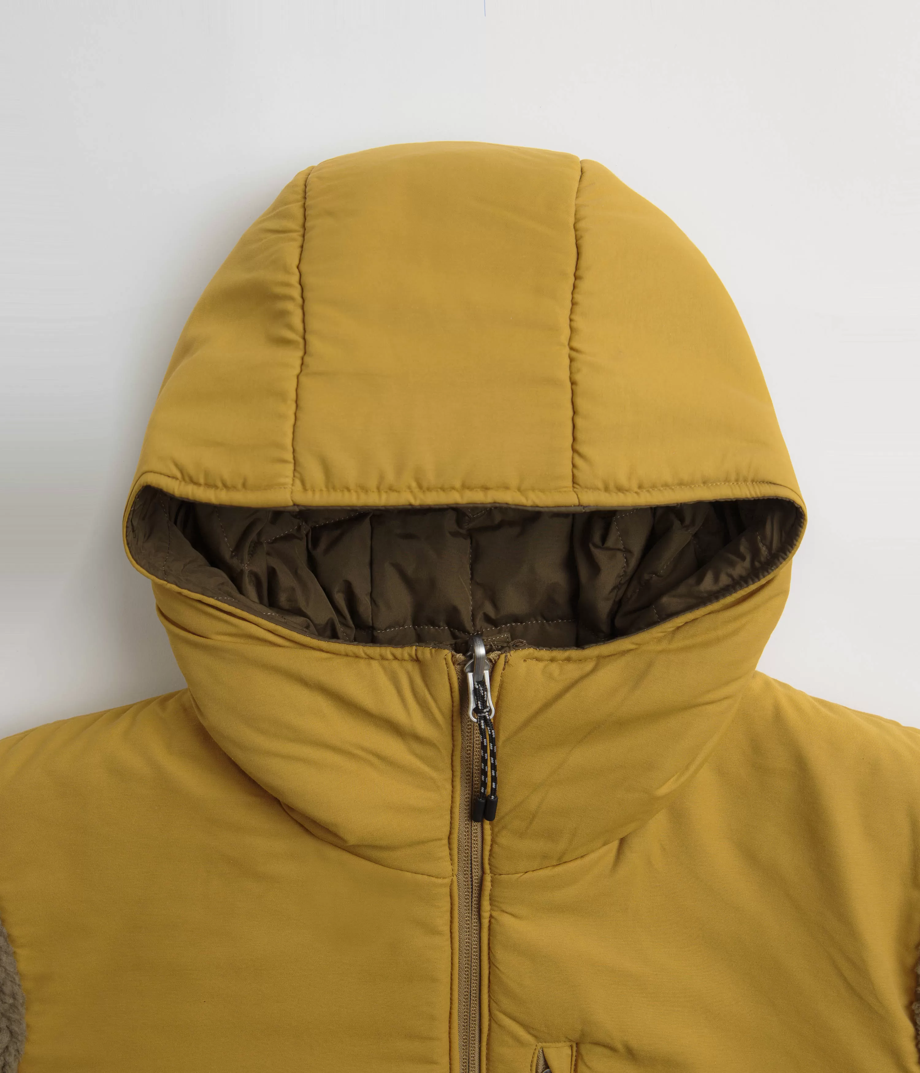 Taion Reversible Down Hooded Jacket - Olive / Camel / Beige