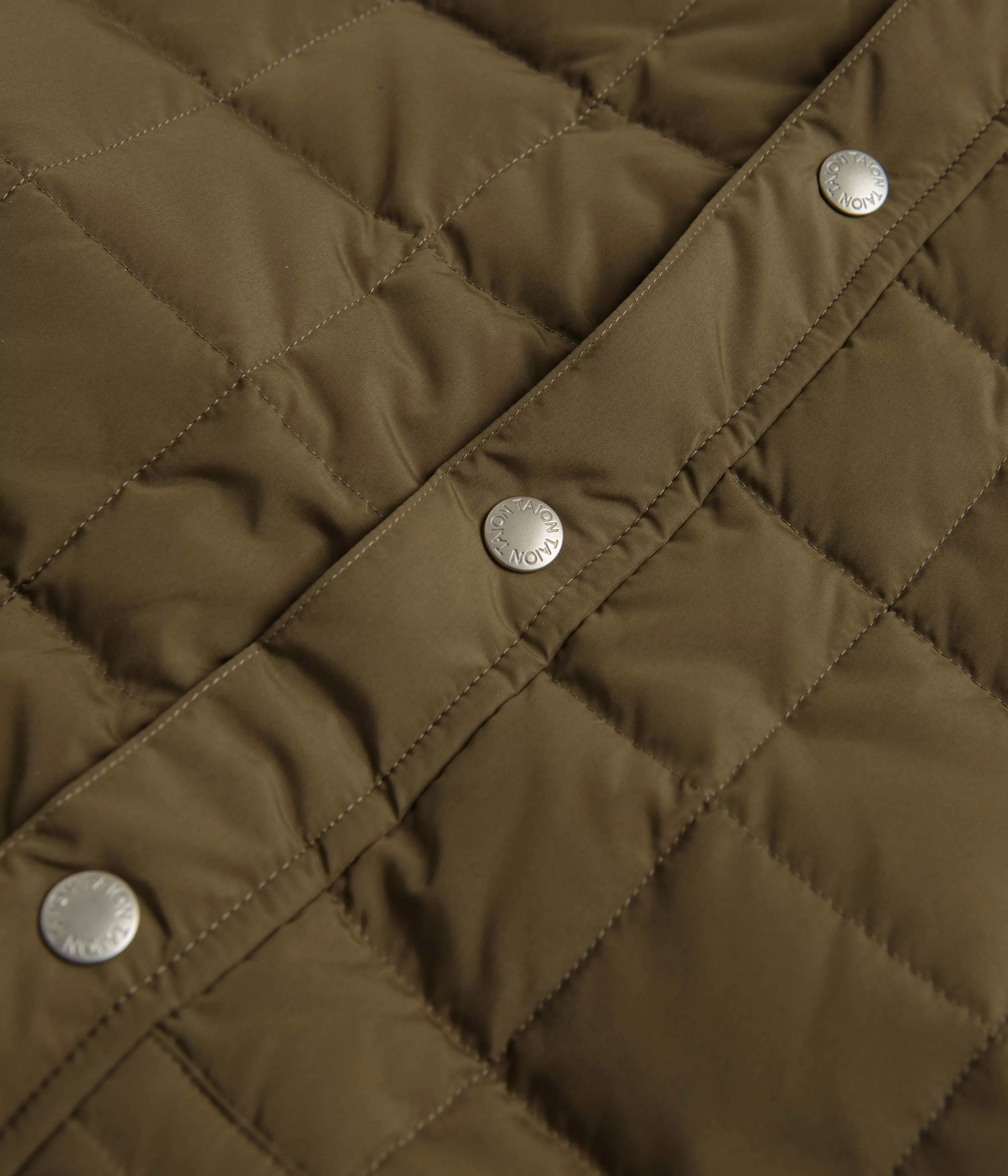 Taion Reversible Down Hooded Jacket - Olive / Camel / Beige