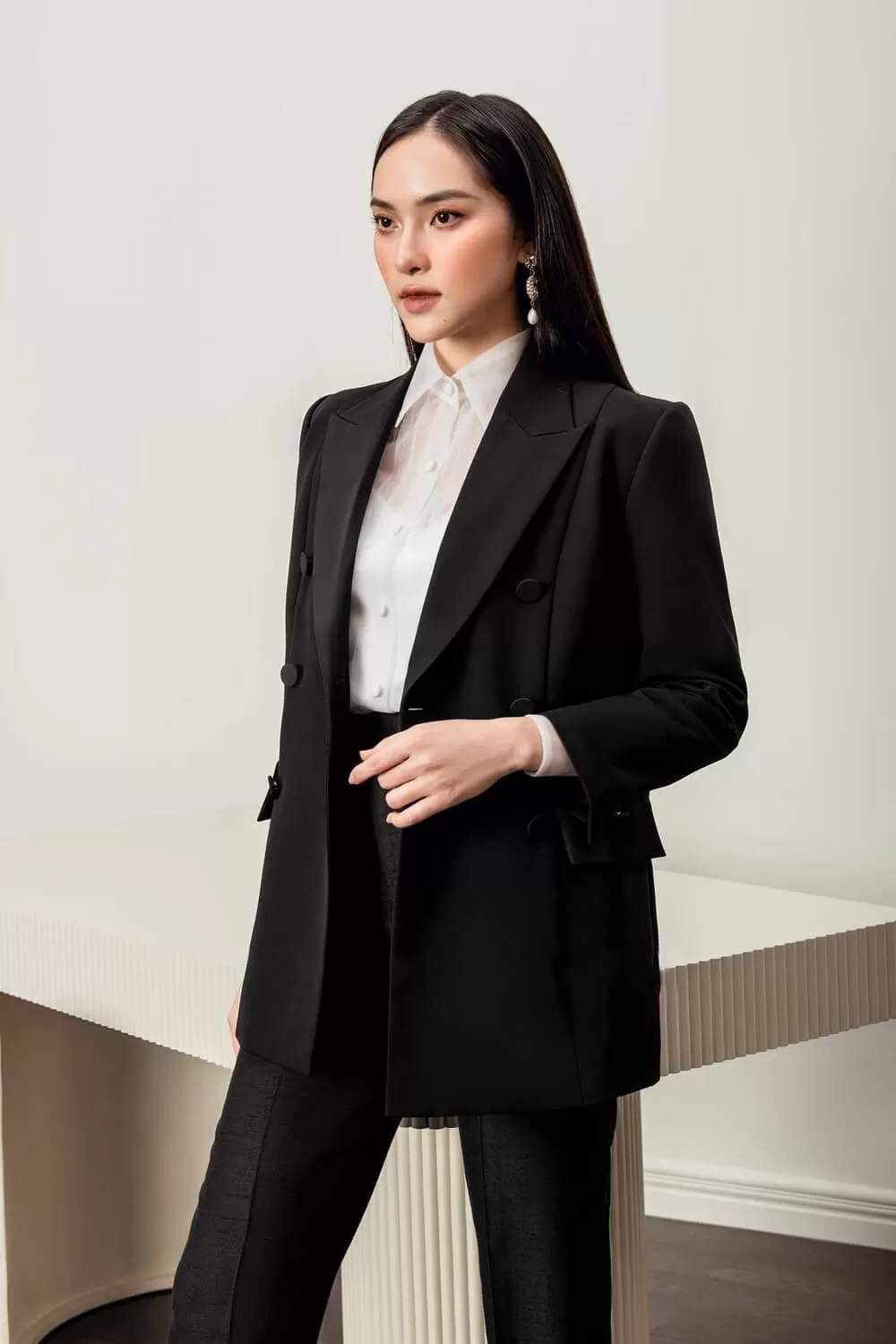 Taylor Asymmetric Lapel Blazer