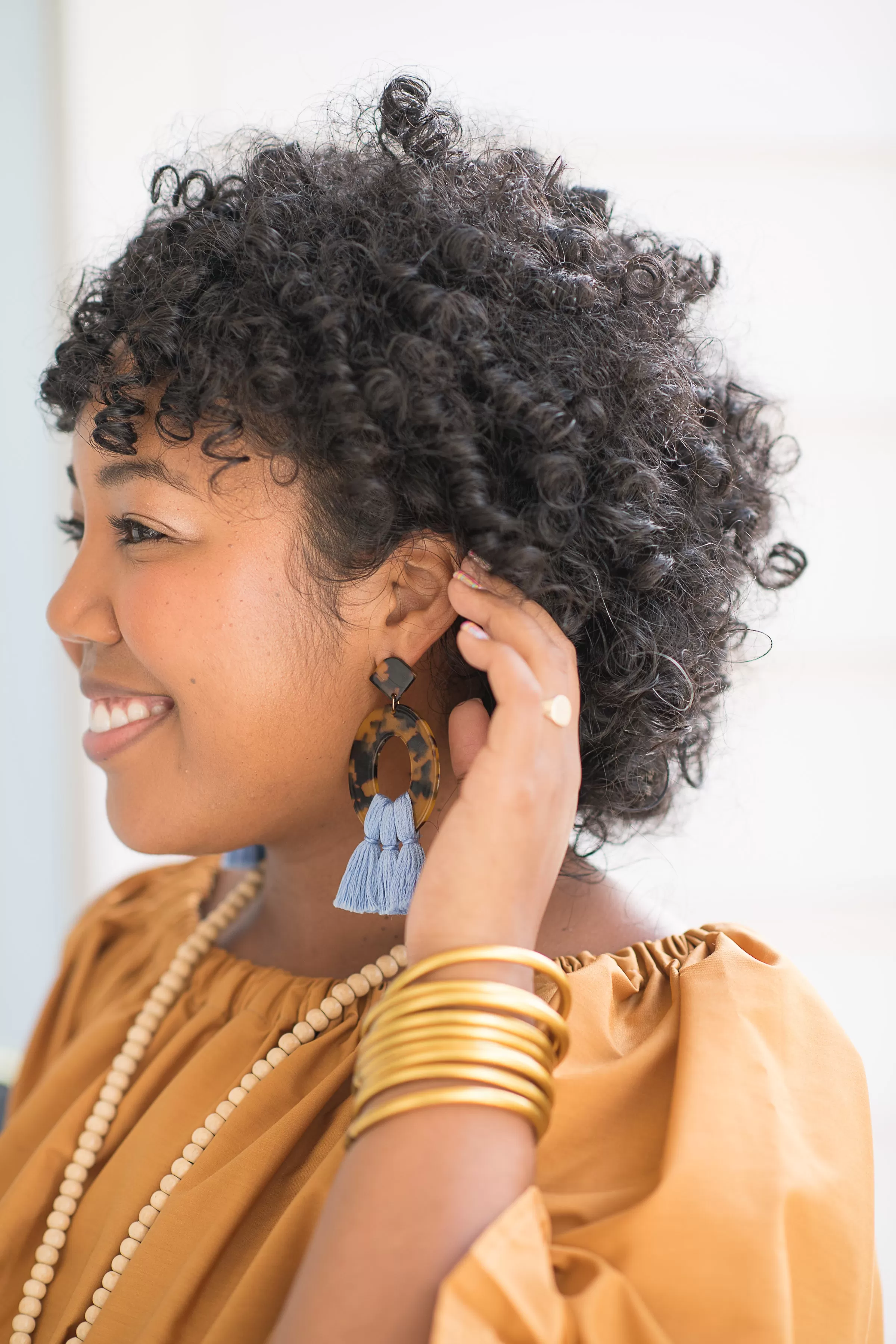 The Bennett Tassel Earring in Cornflower Blue