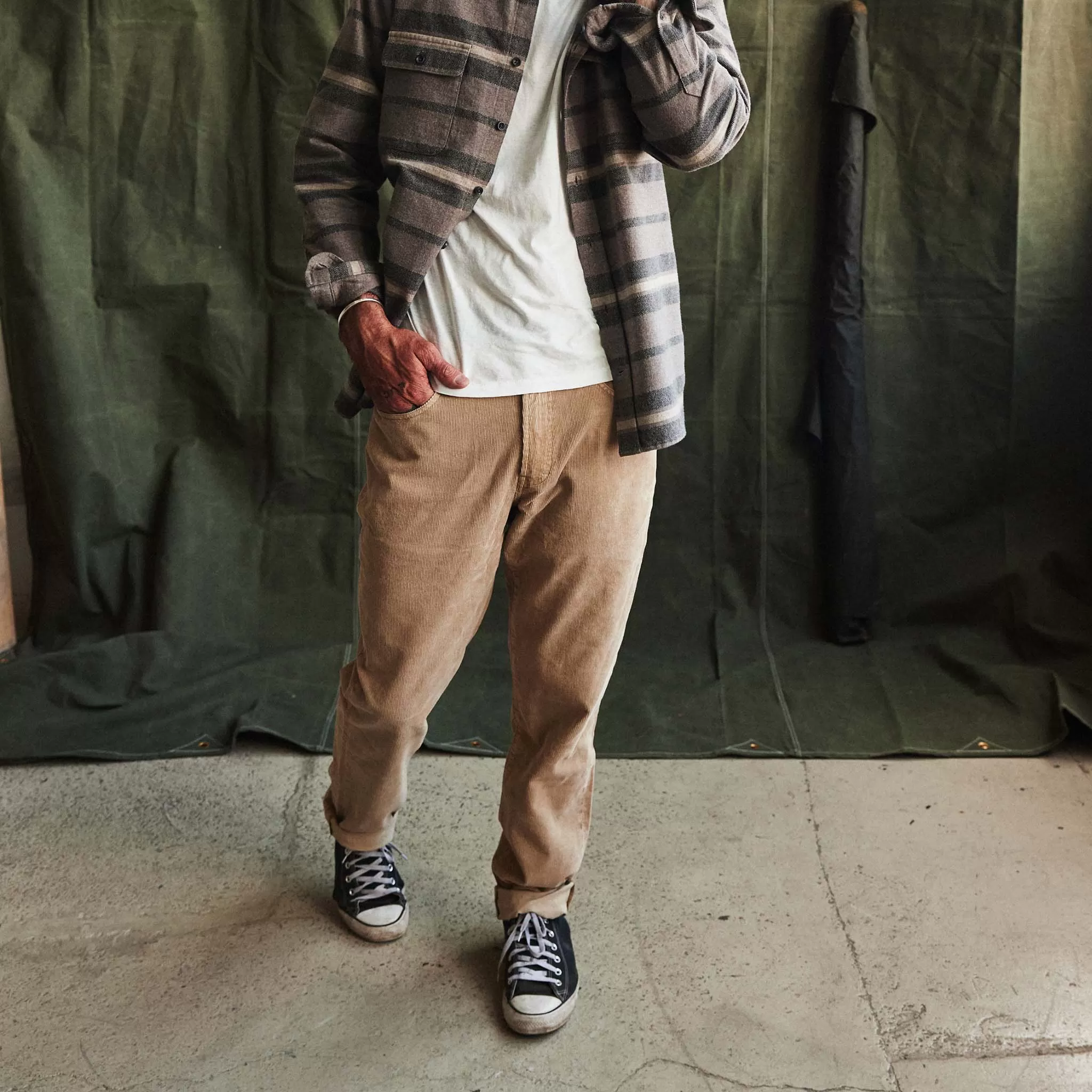 The Democratic All Day Pant in Light Khaki Cord