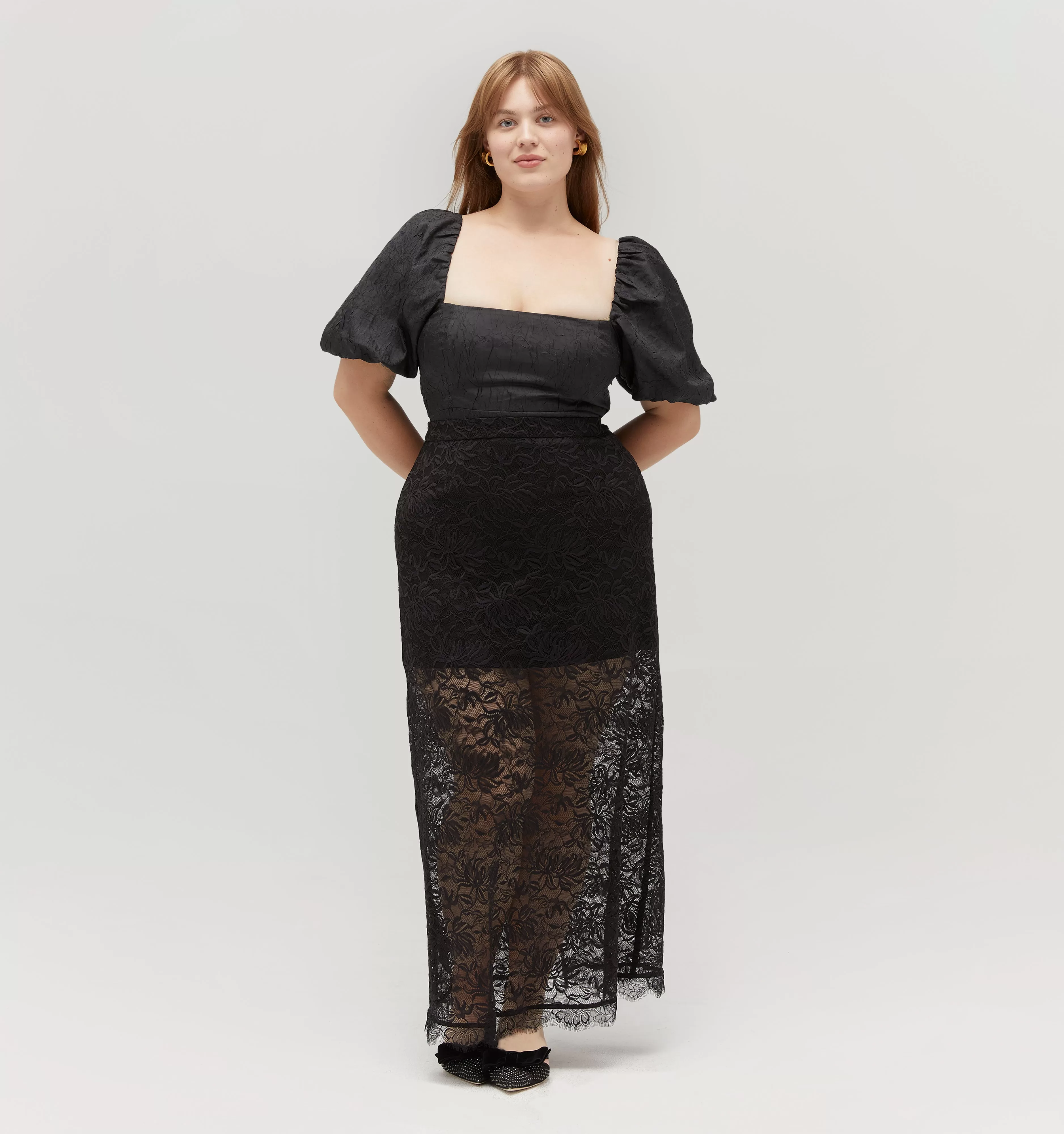 The Matilda Top - Black Crushed Taffeta