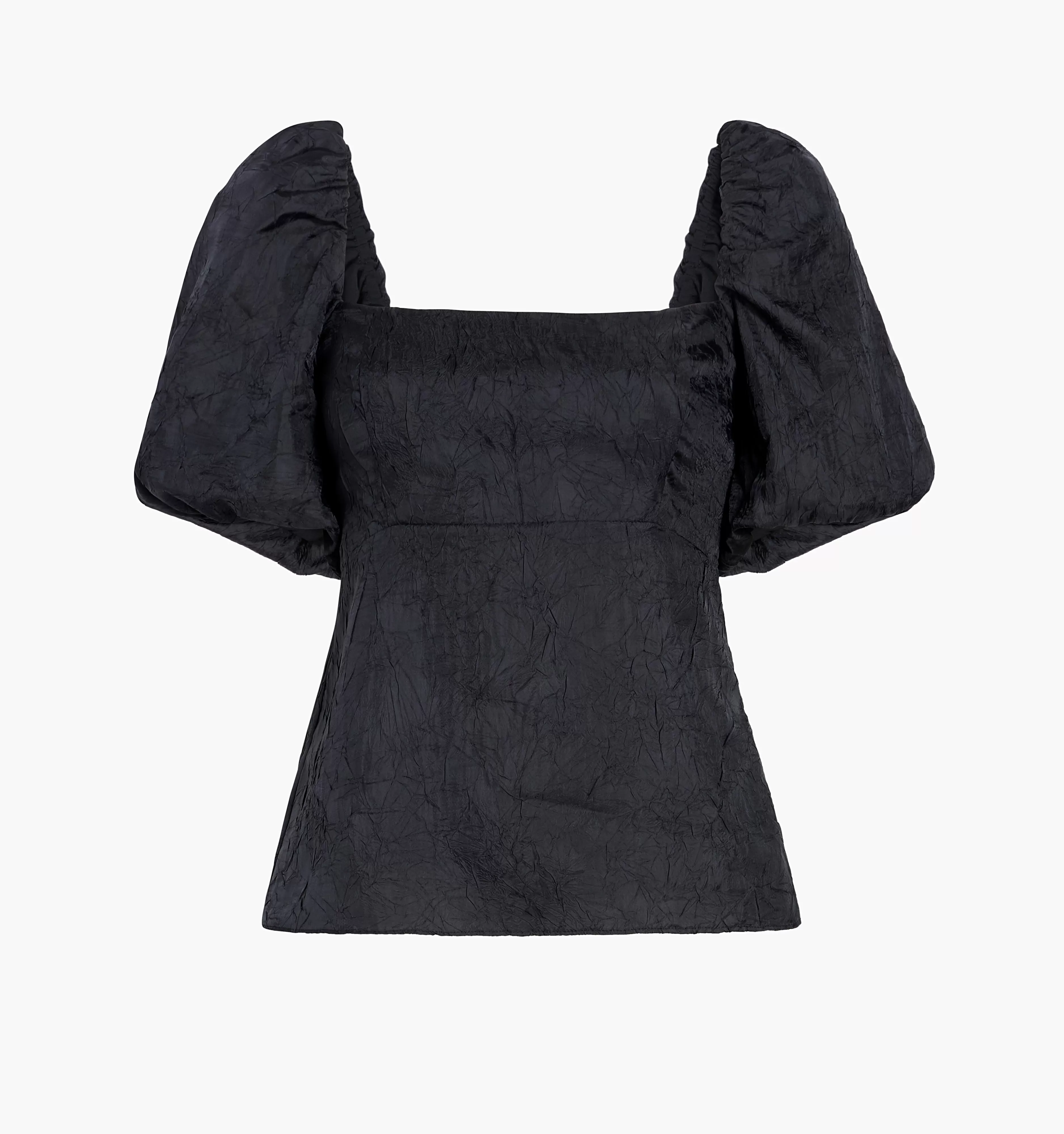 The Matilda Top - Black Crushed Taffeta