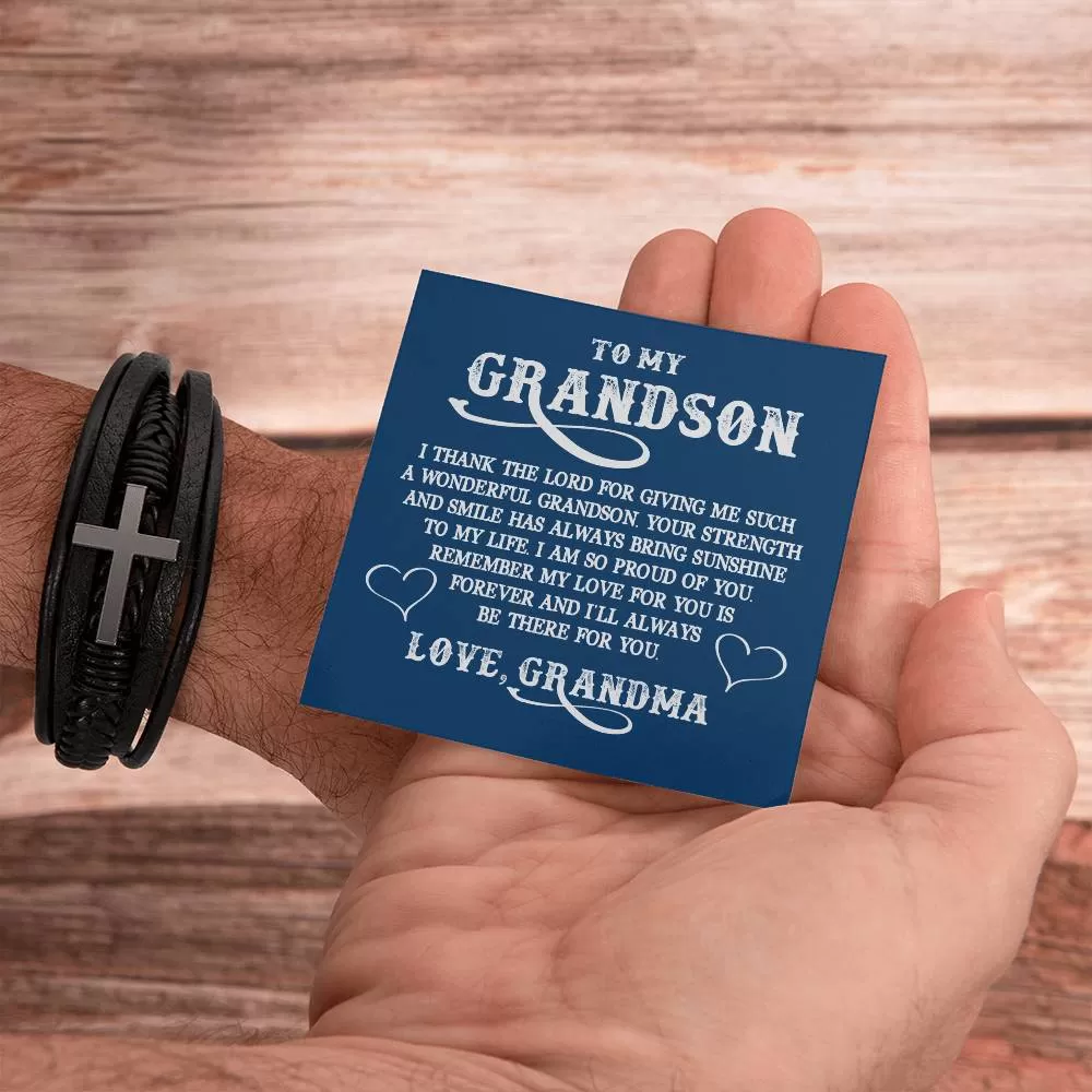 To My Grandson Bracelet from Grandma, I Thank the Lord for Giving Me Such a Wonderful Grandson