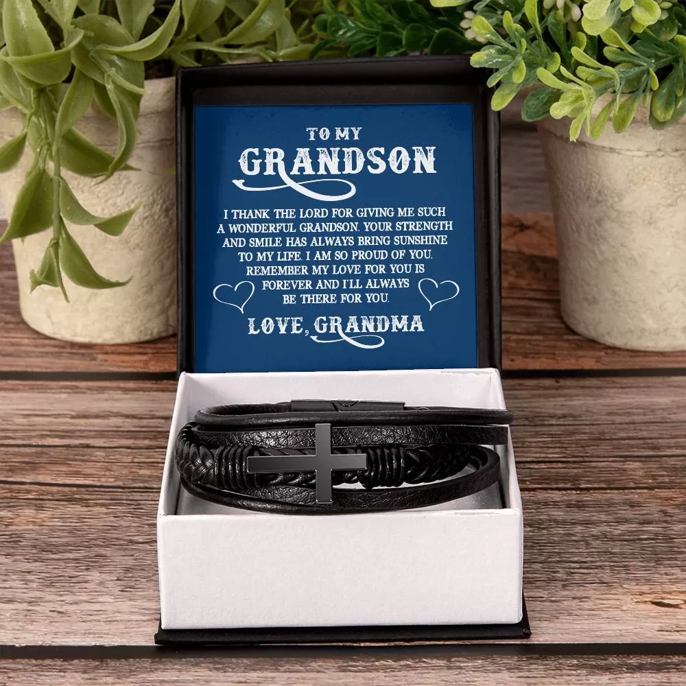 To My Grandson Bracelet from Grandma, I Thank the Lord for Giving Me Such a Wonderful Grandson