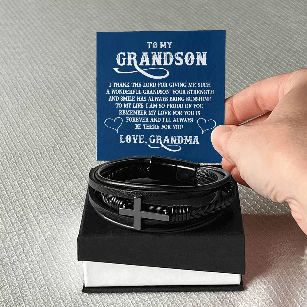 To My Grandson Bracelet from Grandma, I Thank the Lord for Giving Me Such a Wonderful Grandson