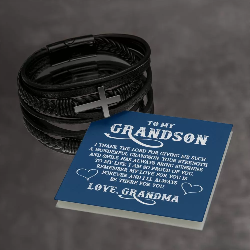 To My Grandson Bracelet from Grandma, I Thank the Lord for Giving Me Such a Wonderful Grandson