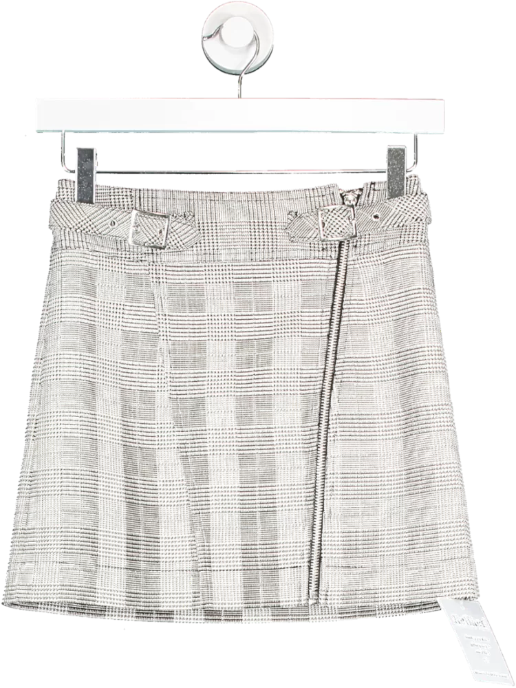 Topshop Grey Tartan Mini Skirt UK 4