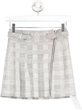 Topshop Grey Tartan Mini Skirt UK 4