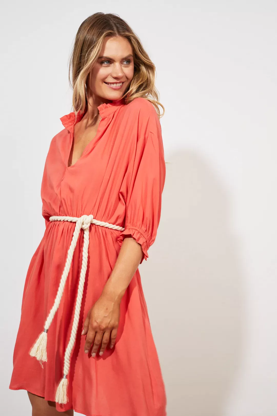 Tropicana Rope Dress (Coral)