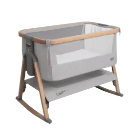 Tutti Bambini CoZee Air Bedside Crib - Sterling Silver/Oak