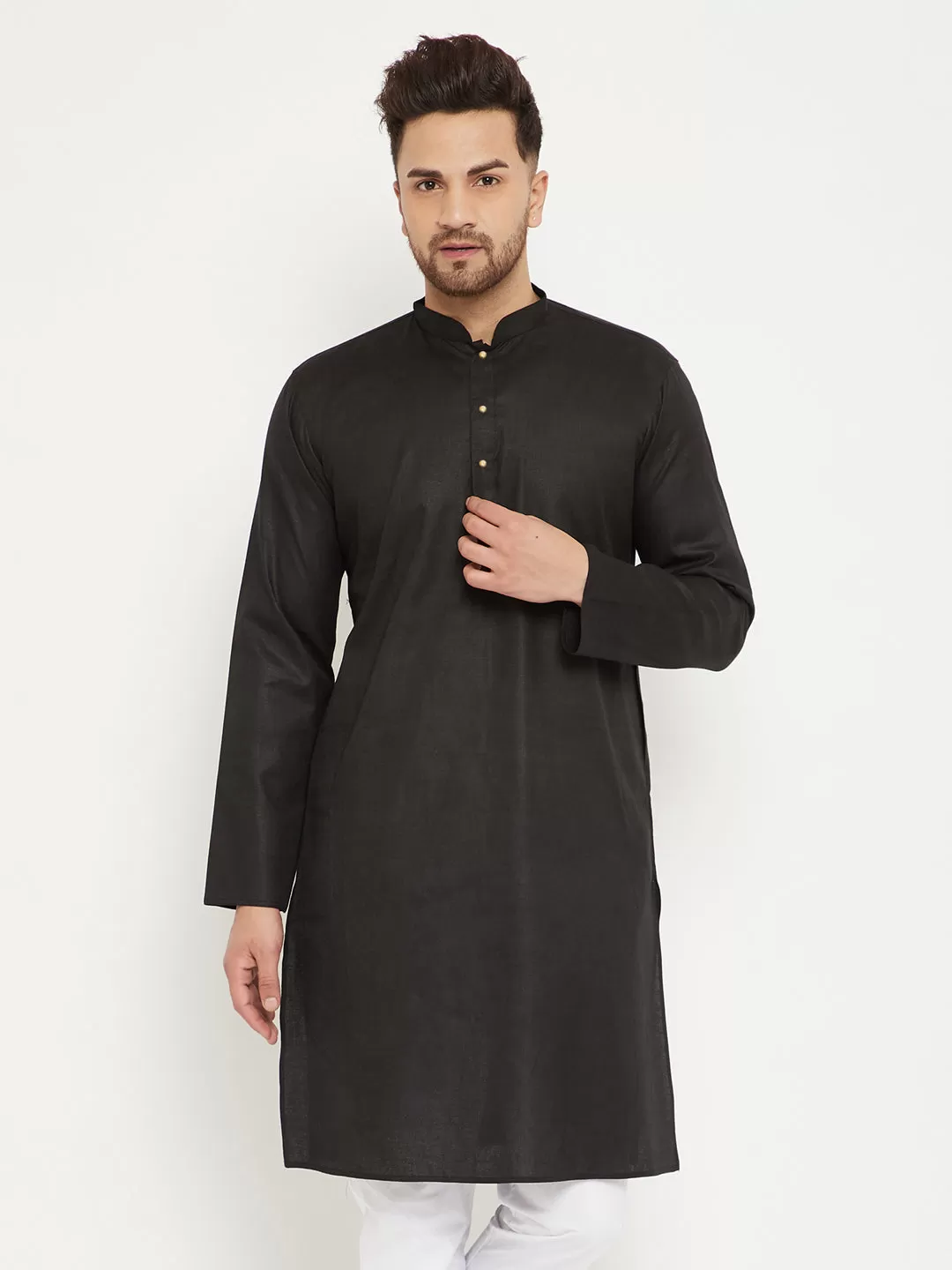 Vastramay Black Color Baap Beta Kurta Set