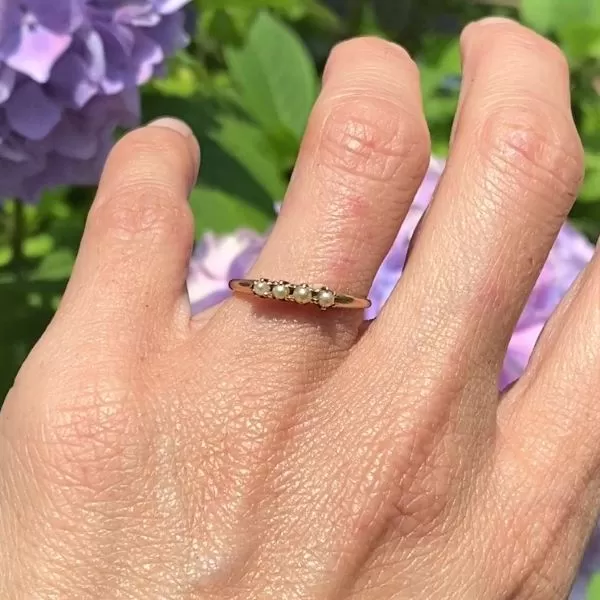 Vintage Four Stone Pearl Ring