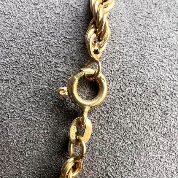 Vintage Gold Rope Chain Necklace