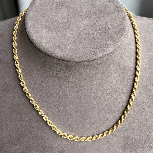 Vintage Gold Rope Chain Necklace