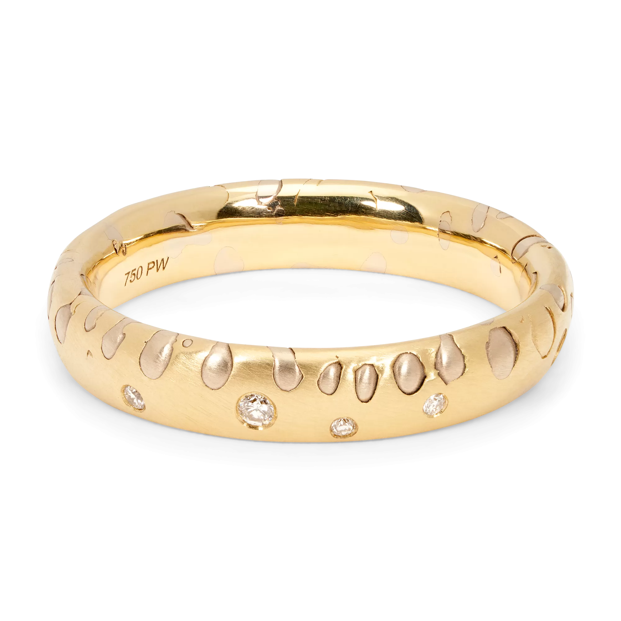 White Grain Ring with Diamonds - Size 7 - 11481