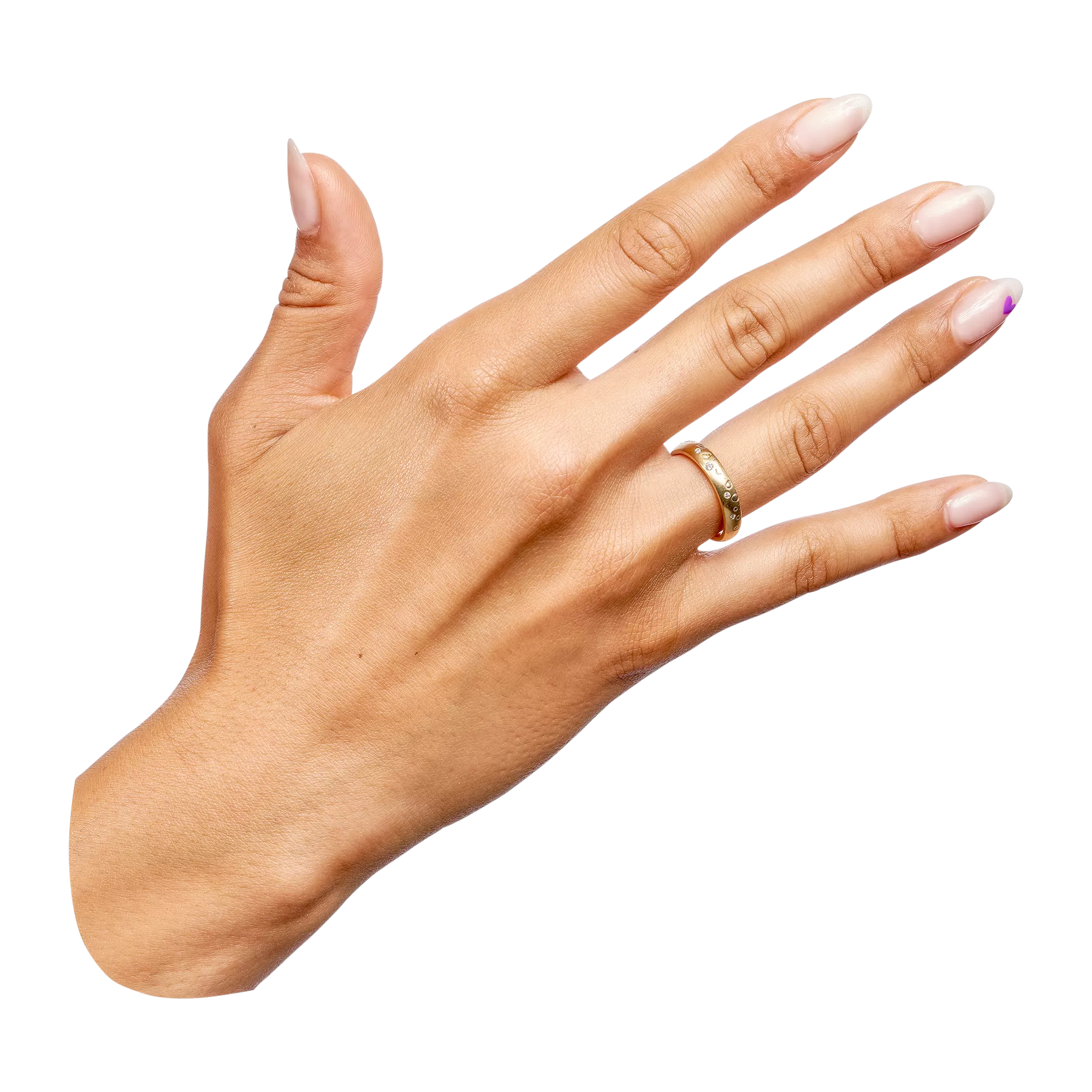 White Grain Ring with Diamonds - Size 7 - 11481