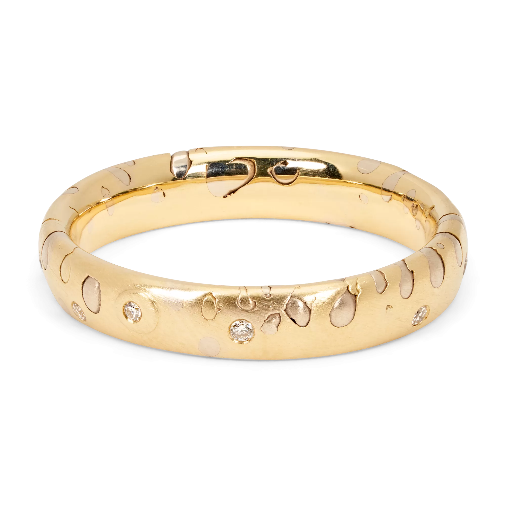 White Grain Ring with Diamonds - Size 7 - 11481