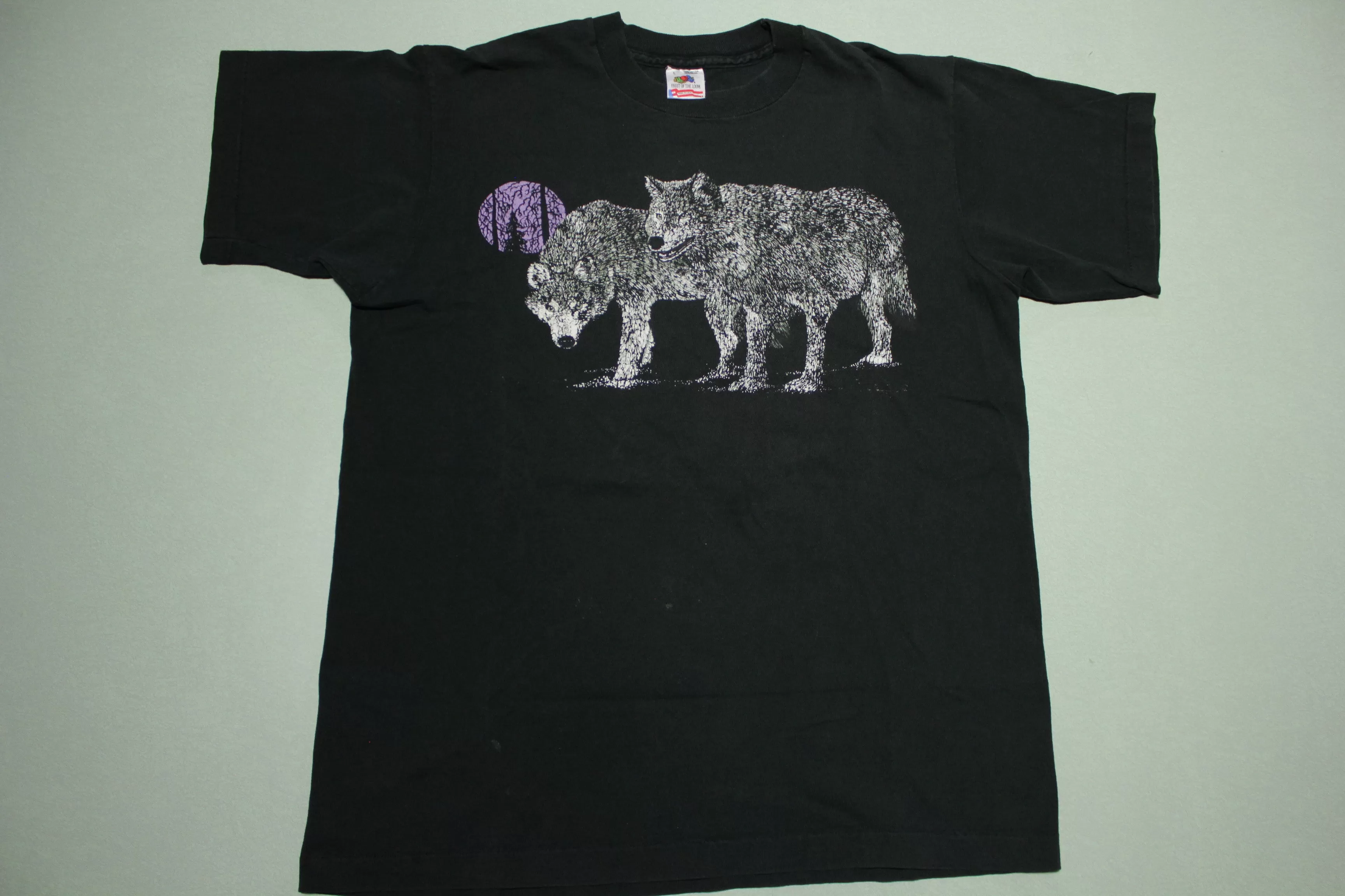 Wolf Pack Moon Vintage 90's Fruit of the Loom Single Stitch USA Made T-Shirt