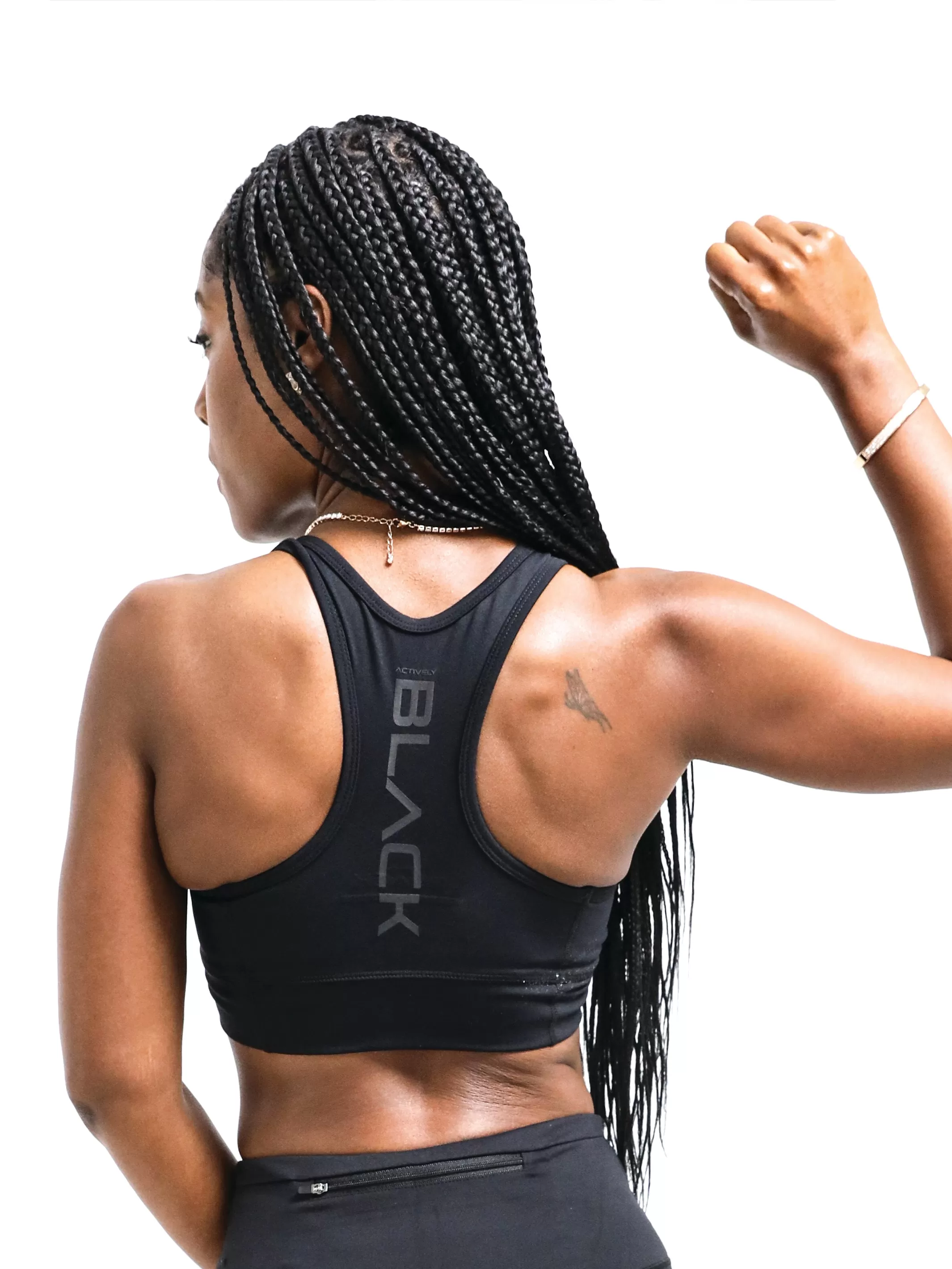 Women's Black Fist Sports Bra