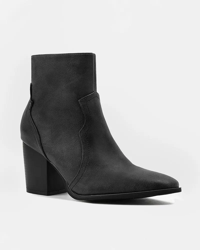 Women's Casual Daily Simple Zipper Chunky Heel Boots