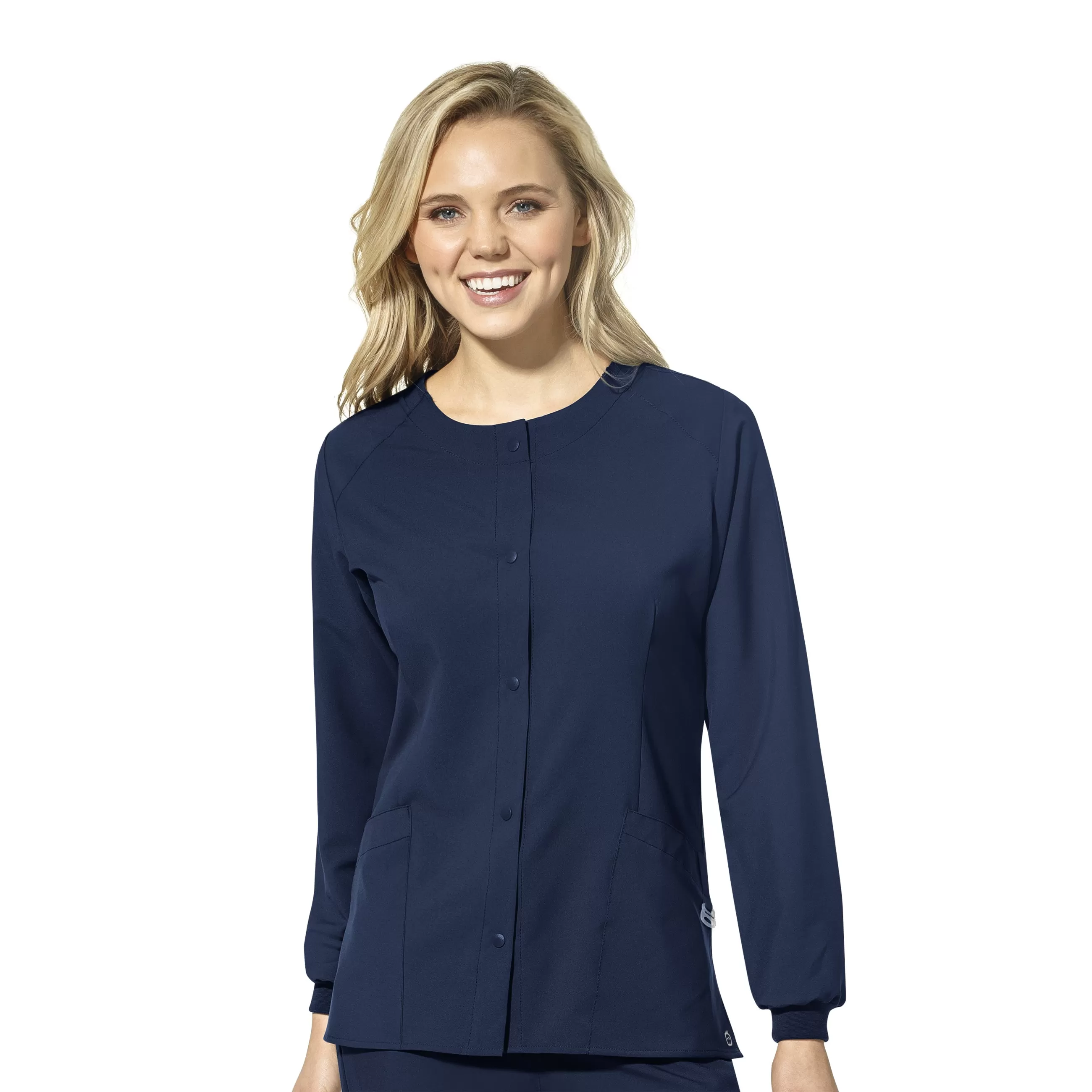 WonderWink W123 Women's 8155 Crew Neck Snap Jacket