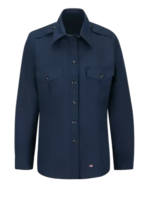 WORKRITE WOMEN'S CLASSIC LONG SLEEVE FIRE CHIEF SHIRT - NAVY