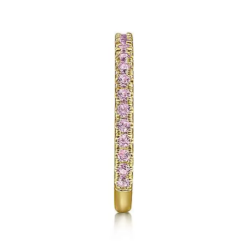 Yellow Gold Pink Sapphire Stackable Ring